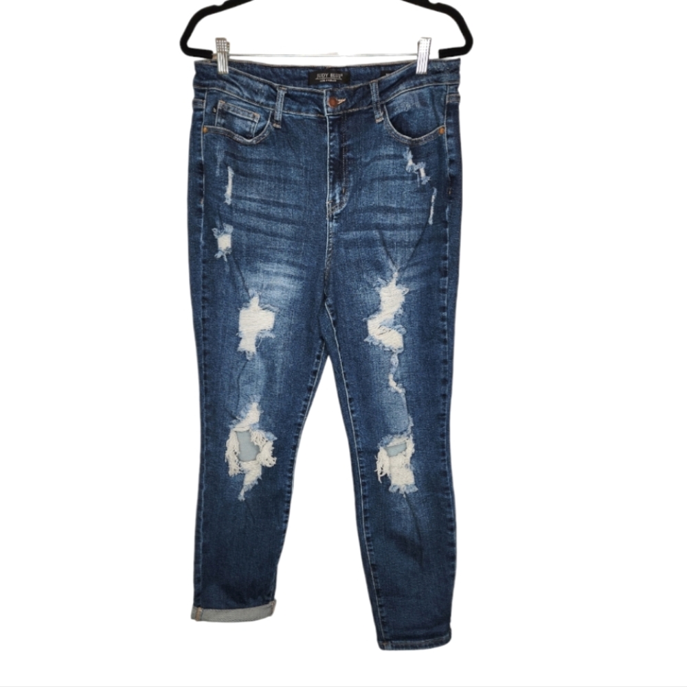 Judy Blue Distressed Boyfriend Fit Jeans Size 15/32